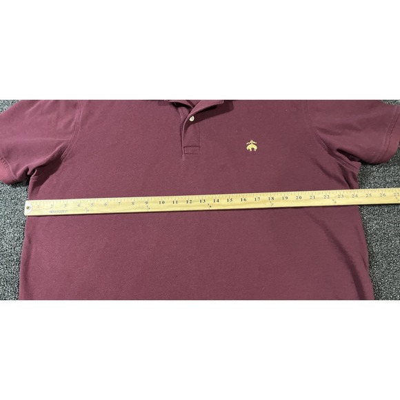 Brooks Brothers 1818 Performance Polo Mens XXL Slim Fit Burgundy Cotton Pique - Picture 4 of 8